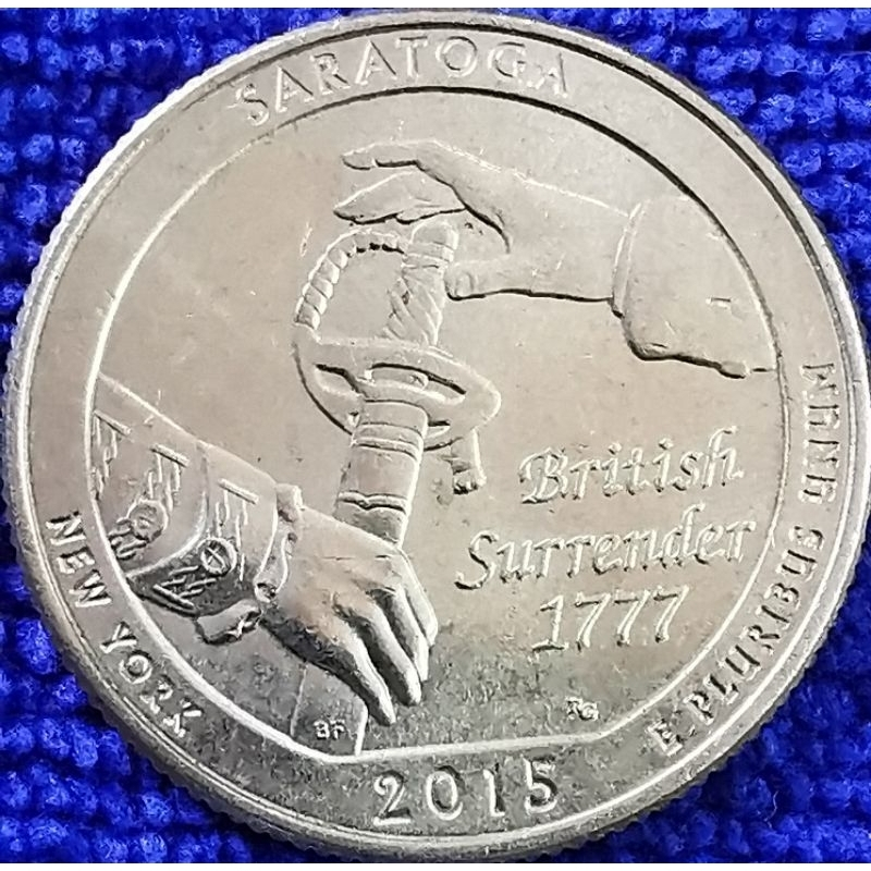 เหรียญ​หมุนเวียน​ USA, 0.25​USD, National​ Park​ Quarter, Saratoga, #0798T, ใช้แล้ว​