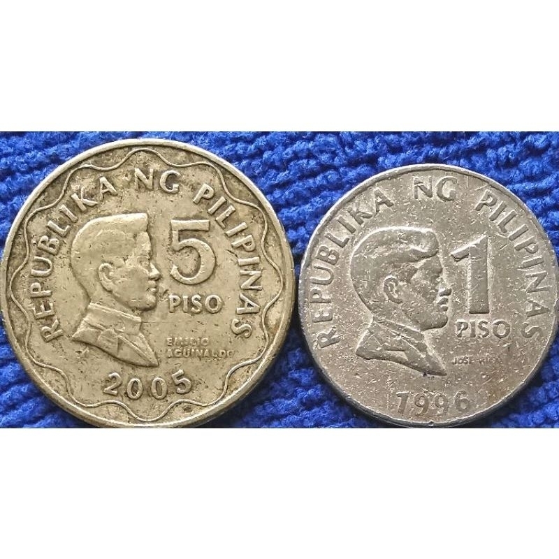 เหรียญ​หมุนเวียน​ ฟิลิปปินส์​  Philippines​ ชุด​ 1,5 Piso, ใช้แล้ว, #022