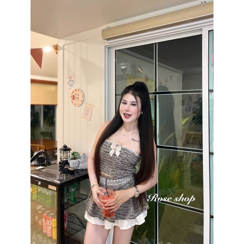 Khnes Set เกาะอก แต่งโบว์ กระโปรงชายทรงสวย เนื้อผ้าสวยใส่สบายเนื้องานปังสุดๆๆ โทนสีสวยเริ่ด