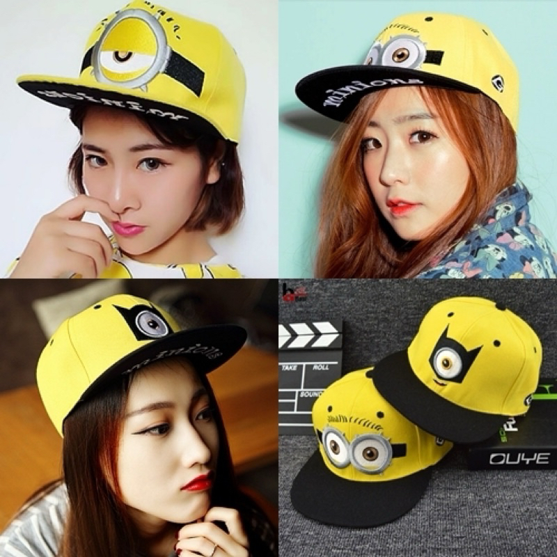 Cap_minions Hat หมวกมินเนี่ยน ตาเดียว 2 ตา ไซส์เด็ก-ผู้ใหญ่ หมวกเบสบอล ทรงฮิปฮอป Hiphop ราคาถูกมาก คุณภาพดี พร้อมส่ง – โปรปัง