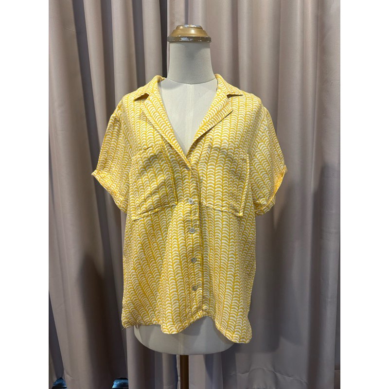 Anthropologie uk sizexs linen Hawaii shirt