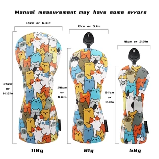 ปลอกหุ้มหัวไม้กอล์ฟ ลายแมวแฟนซี (CVN011) New Collection fancy cat cover วัสดุหนัง PU