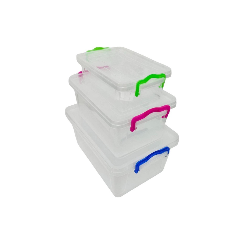 กล่องล็อคใส มีหูจับ กล่องอเนกประสงค์ ปราศจากสารก่อมะเร็ง สีขาวใส มี 4 ขนาด 1.2 ลิตร,3 ลิตร, 5 ลิตร,9 ลิตร คุณภาพดีเกรดA - รูปที่ 4