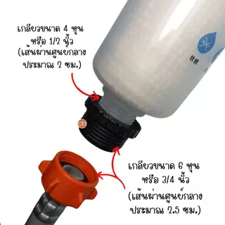 ชุดข้อต่อใช้กับก๊อกน้ำ(ปากเกลียว) สำหรับกระบอกกรองน้ำ และสายน้ำดีเครื่องซักผ้าแบบเกลียว (ข้อต่อ 2 ชิ้นไม่รวมกระบอกกรอง)
