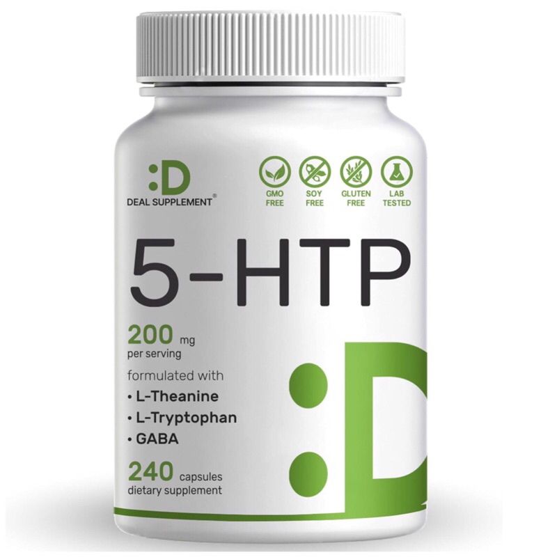( DEAL ) 5-HTP 200 MG ➕ L-THEANINE ➕ L-TRYPTOPHAN ➕GABA - สุขภาพสมอง ผ่อนคลาย ( 240 แคปซูล ) นำเข้าจ