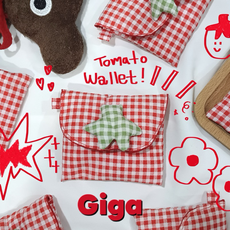 Giga กระเป๋าสตางค์ Tomato ใส่บัตร ใส่เหรียญ ของจุ๊กจิ๊ก กระเป๋ามะเขือเทศ
