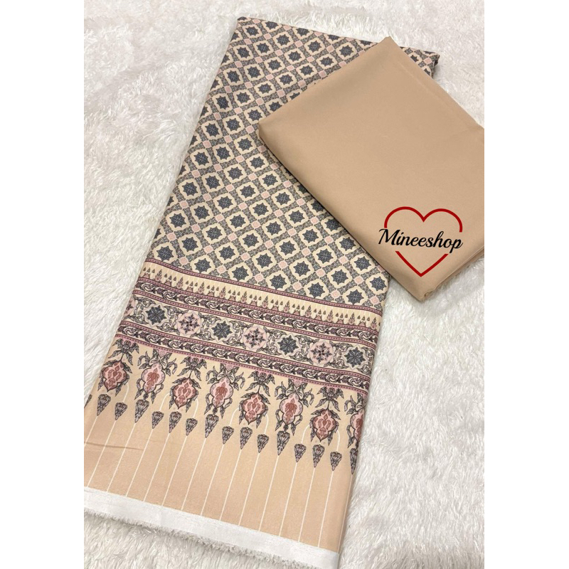 (ค)ชุดเชตไหมอิตตาลีลายพร้อมผ้าพื้น ลายใหม่!!