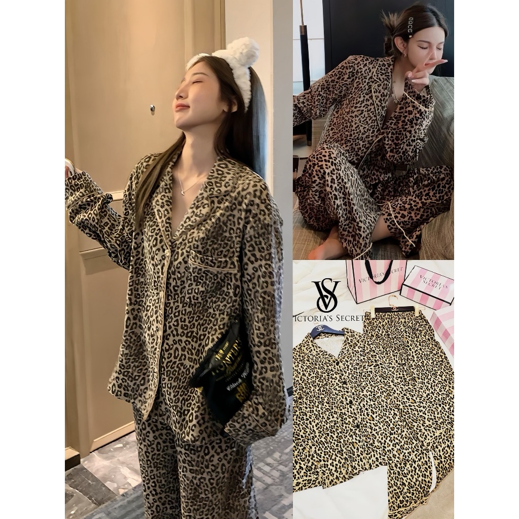 พร้อมส่ง ส่งไว ชุดนอน Leopard Pajamas