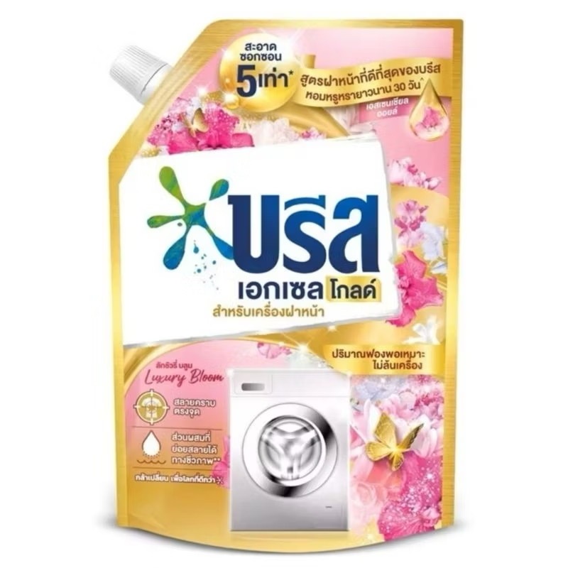 บรีสเอกเซลโกลด์ สูตรเข้มข้น เครื่องฝาหน้า 1500 มล.  Breeze Excel Gold Liquid Detergent 1500 ml - Ros