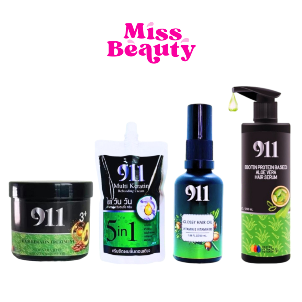 911 รหัสลับคืนผมสวย ทรีทเม้นท์ / เซรั่ม / กลอซซี่ / ยืดขั้นตอนเดียว