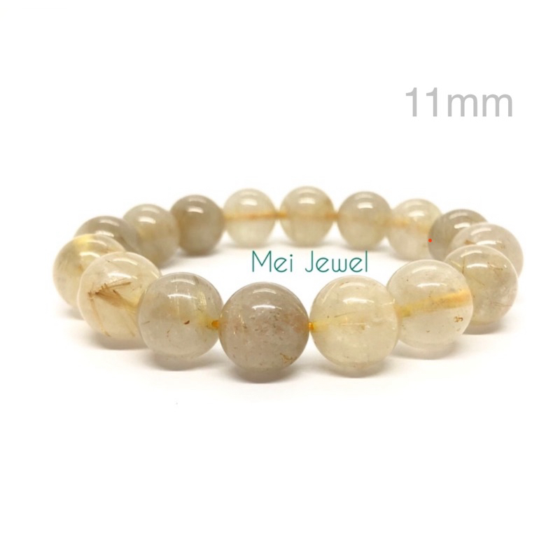 สร้อยข้อมือไหมทองแท้ 11mm เนื้อหินจะแน่นและไหมจะไม่เยอะนะคะ
