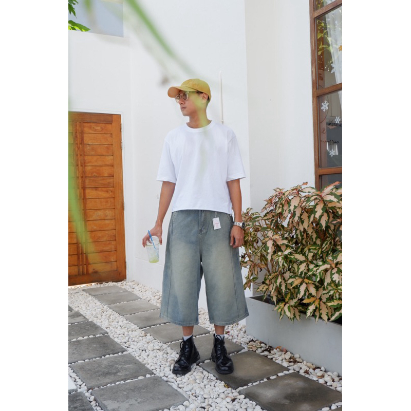 [ พร้อมส่ง ] Yubi Jorts กางเกงขาสั้นสามส่วนกระบอกใหญ่