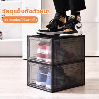 กล่องใส่รองเท้า กล่องใส ชั้นรองเท้า ออกแบบฝาหน้าแม่เหล็ก ฝาเปิดด้านหน้า สามารถซ้อนได้หลายชั้น ตู้รองเท้ tower shoe box