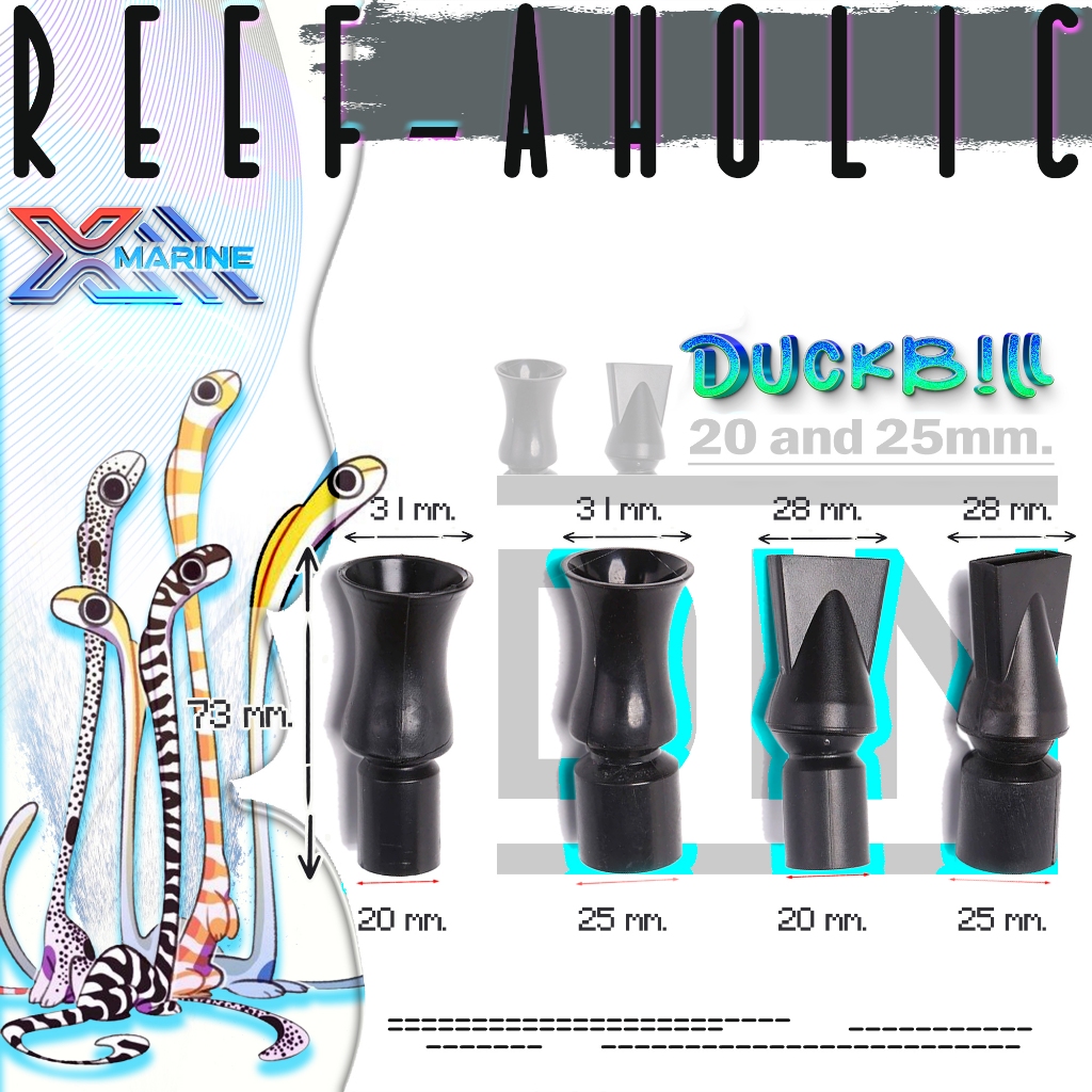 Reef-aholic Outlet หัวรีดปลายท่อน้ำ แถวบ้านเรียกปากเป็ด แบบกลม และแบน 20 - 25 มม.