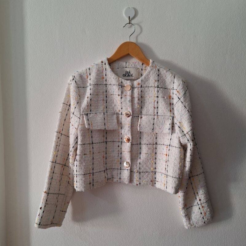 ส่งต่อ BNK Brand เสื้อ Milan tweed jacket สีขาว🎀