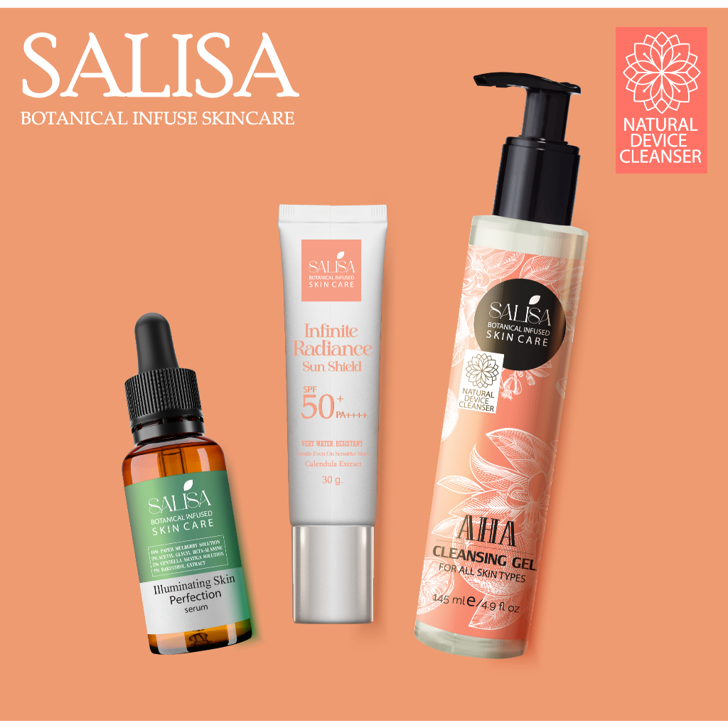 SALISA Radiant Glow Trio Set : Facial Cleanser / Serum(ฝ้า) / Sunscreen