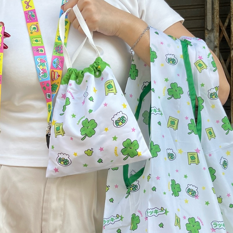 🍅🍀กระเป๋าหูรูด น้ำกลิ้งได้!! BY pleasenjoyy 💧drawstring bag กระเป๋าใส่ของอเนกประสงค์