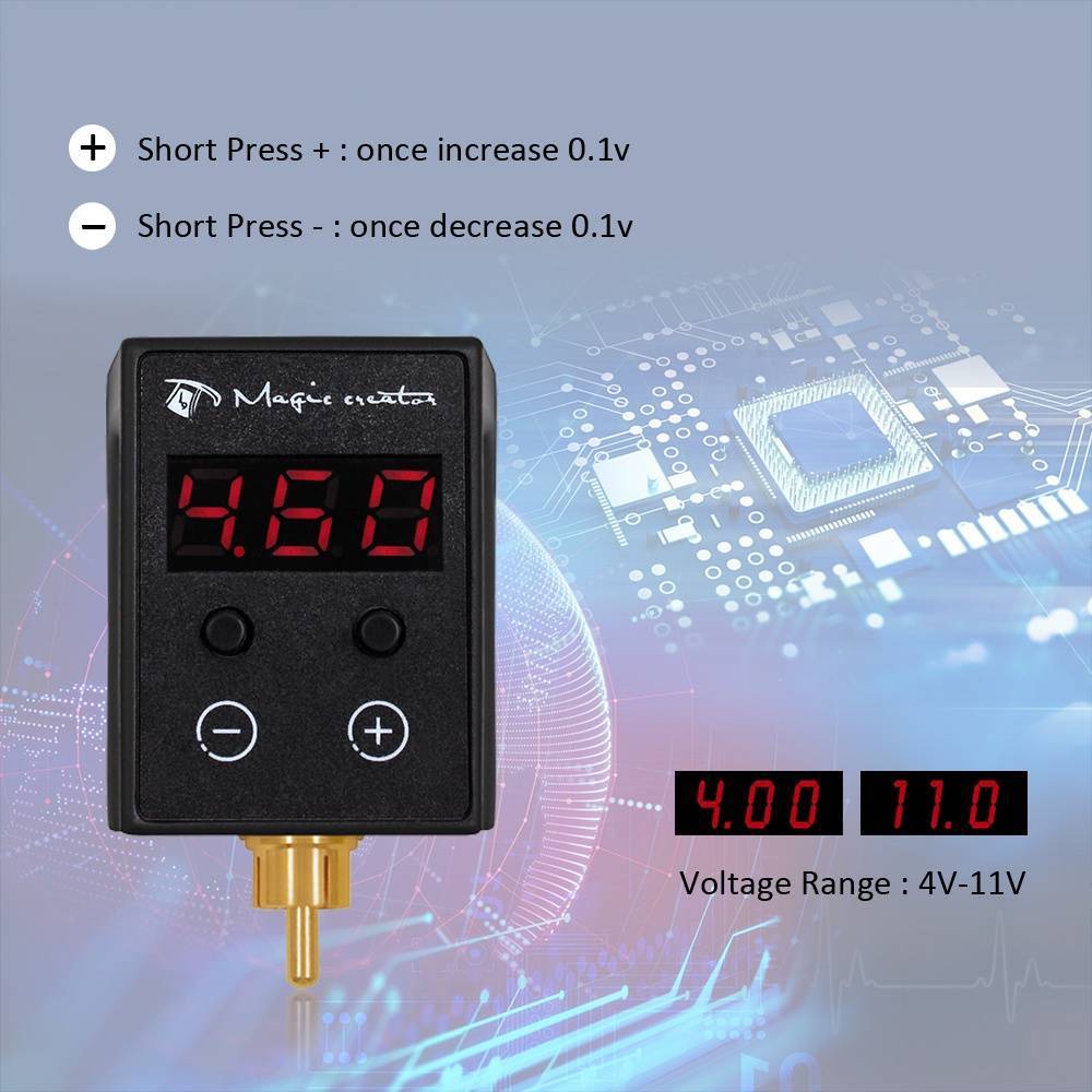 Mini รอยสัก แบตเตอรี่สัก แหล่งจ่ายไฟไร้สาย แบตเตอรี่ขนาดเล็ก จอแสดงผล LCD แบตเตอรี่เครื่องสัก - รูปที่ 4