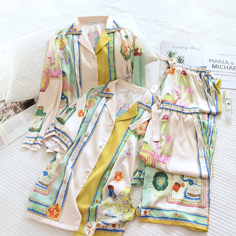 ชุดนอน Mulen (Muslin Pajamas) Silk Satin รุ่น (T3194 P3194)