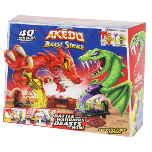 Akedo Beast Strike Serpent Fury Arena with 40+ Real Sound Effects And Lights, Ages 6+