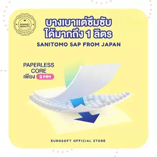 Eurosoft Premium 2 แพ็ค (Size M/L/XL/2XL/3XL/4XL/5XL) กางเกงผ้าอ้อม ผ้าอ้อมเด็กสำเร็จรูป บางพิเศษ