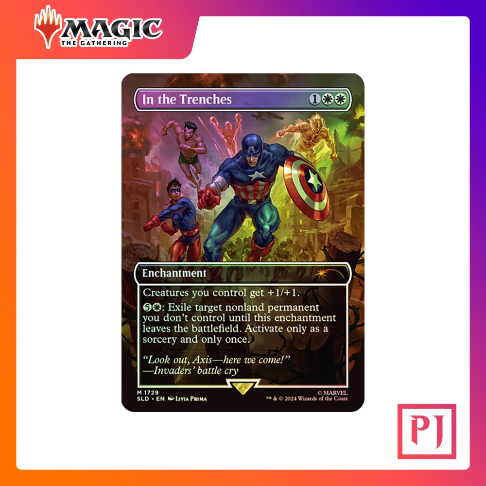 [MTG] In the Trenches (Marvel) (Secret Lair) (Borderless) [SLD] [WHITE] [MYTHIC] [FOIL] [ENG] (Magic the Gathering)
