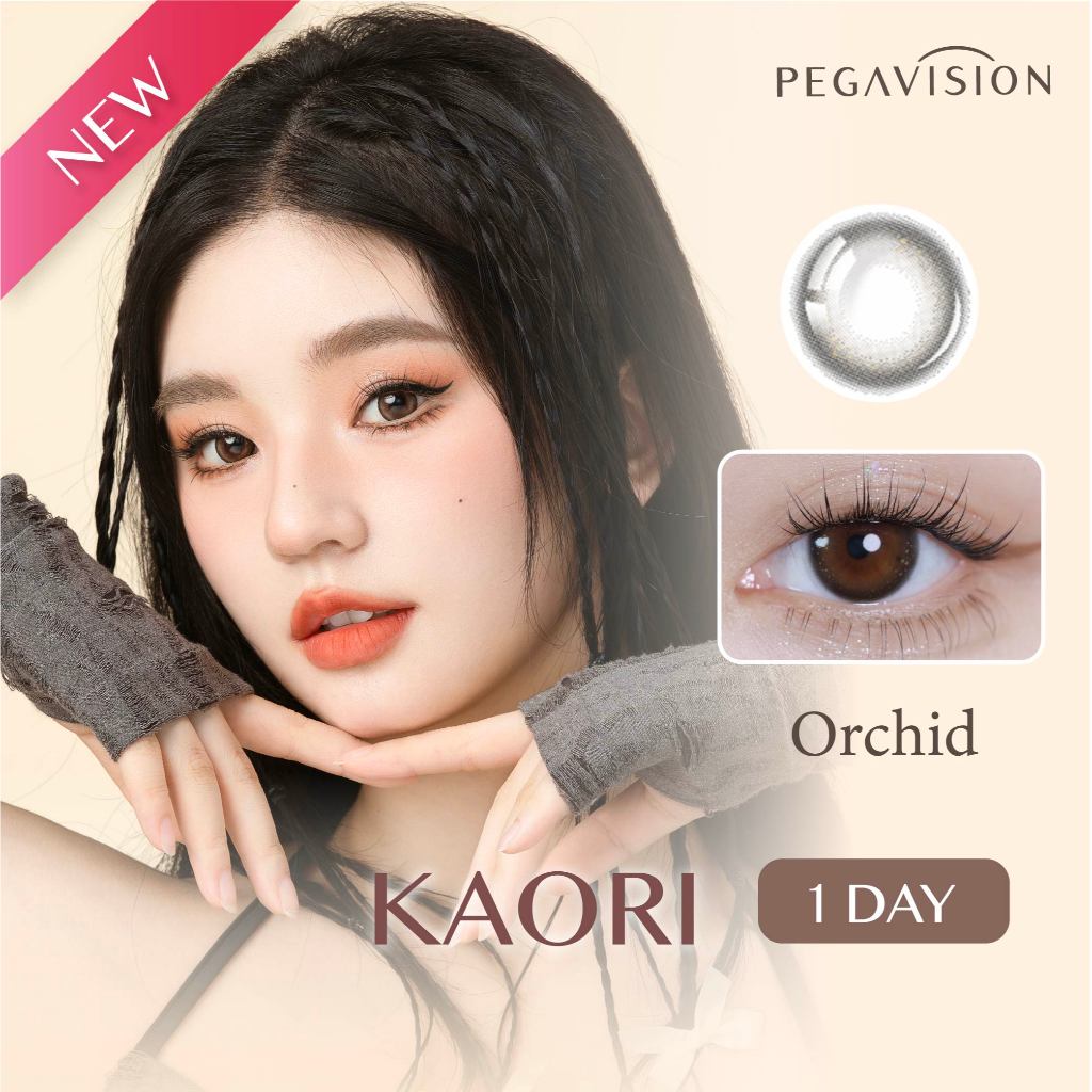 NEW คอนแทคเลนส์สี รายวัน PEGAVISION รุ่น KAORI สี Orchid (2 เลนส์/กล่อง)