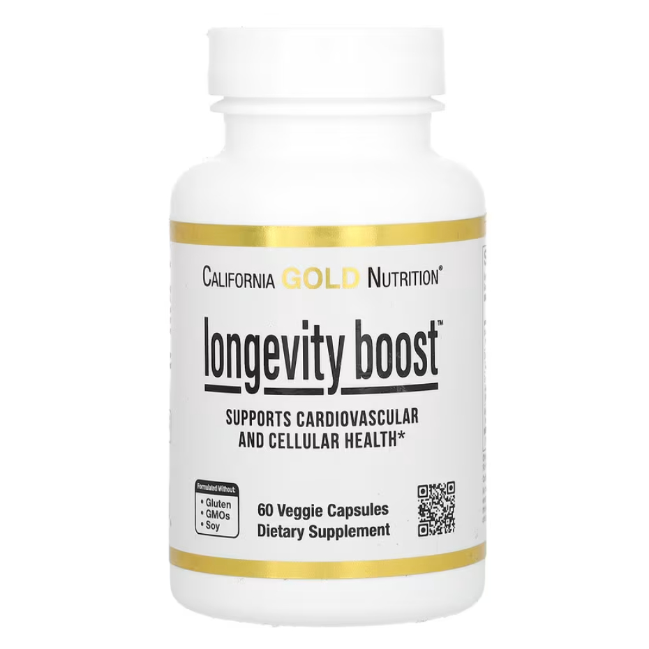 California Gold Nutrition Longevity Boost 60 Veggie Capsules