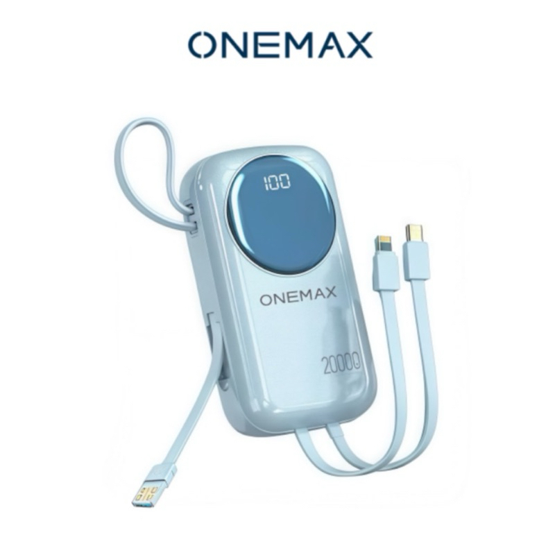 ONEMAX 22.W Powerbank 20000MAH พาวเวอร์แบงชาร์จเร็ว มีสายในตัว มีสายหิ้ว แบตสำรอง