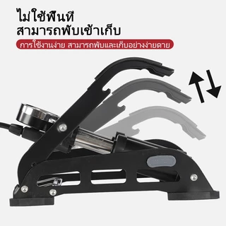 Foot Pump สูบลมแบบเท้าเหยียบ ที่สูบลมท่อคู่ มีเกจจ์ ที่เติมลมจักรยาน สูบลมจักรยานยนต์ ลูกบอล รถยนต์ พกพาสะดวก แข็งแรงทนท