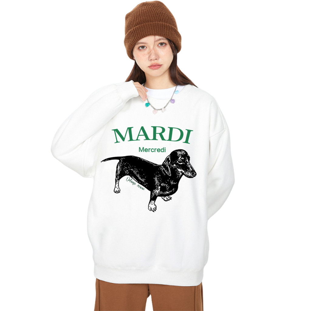 เสื้อ Mardi Mercredi Sweat เสื้อแขนยาว Mardi ทรงเกาหลี