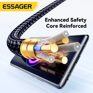 Essager Type-C ถึง Type-C 100W สายเคเบิลข้อมูลจอแสดงผลดิจิตอล พร้อมชิปในตัวเพื่อเอาต์พุตที่เสถียร