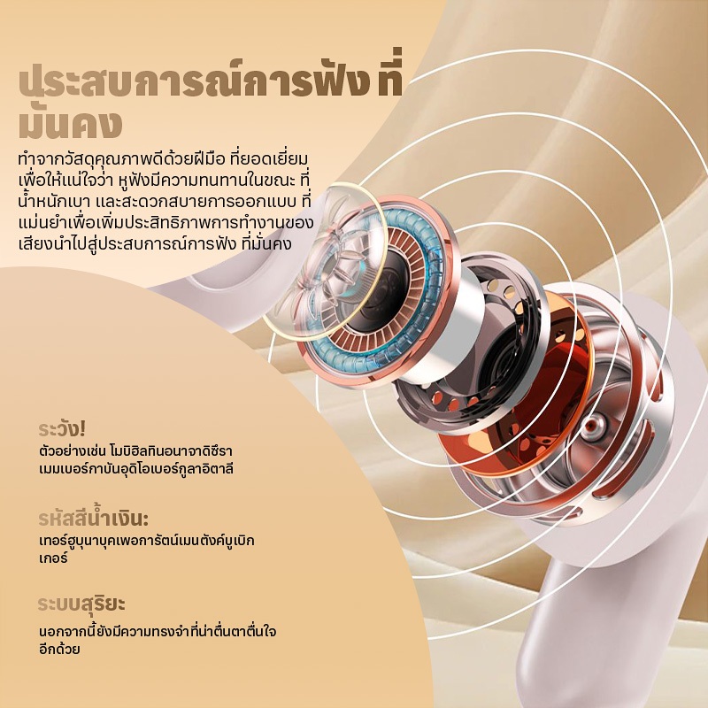 TWS ใหม่หูฟังบลูทู ธ ไร้สายกึ่งในหูแบตเตอรี่สามจอแสดงผลดิจิตอลจริงเกมเพลง 0 Delay Space Stereo สัมผัสลายนิ้วมืออัจฉริยะ