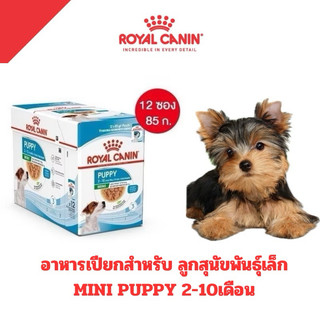 [1โหล] ROYAL CANIN Mini PUPPY อาหารเปียก สูตรลูกสุนัขพันธุ์เล็ก 85กรัม*12ซอง