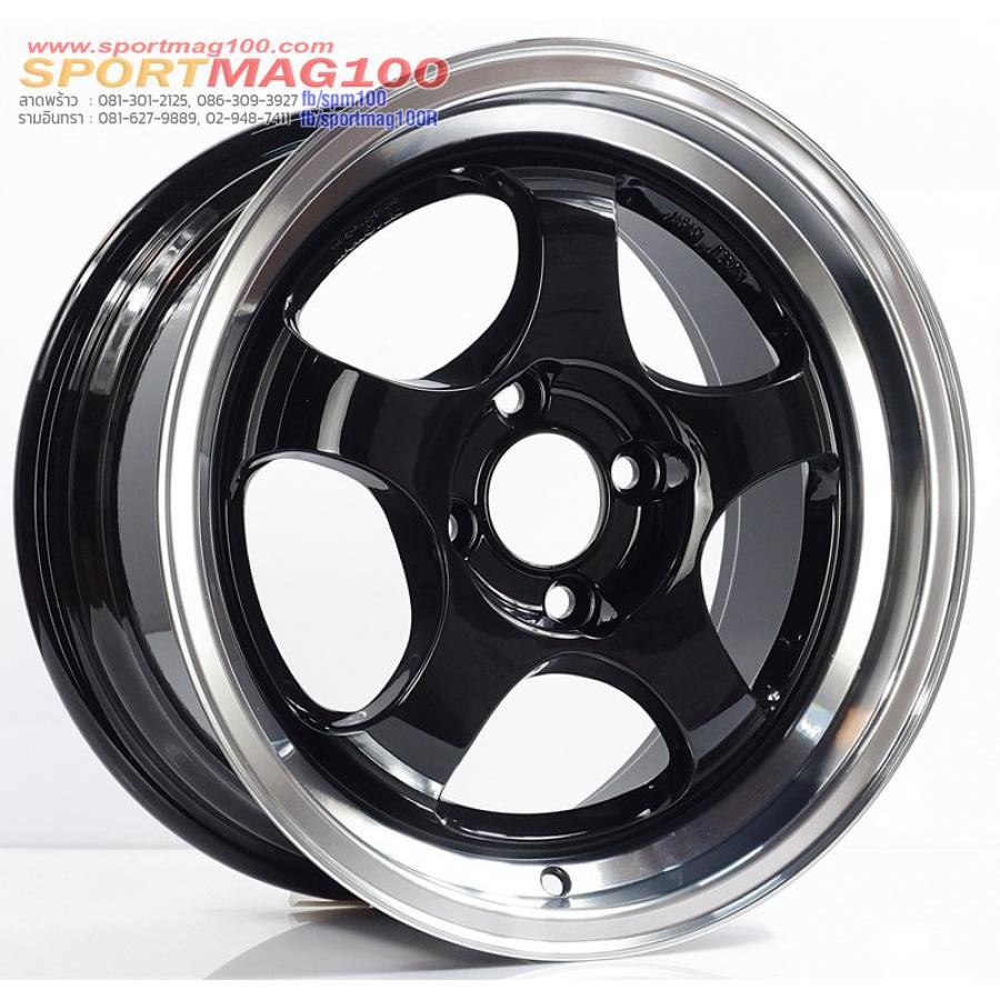 ล้อแม็กซ์ S1R สีดำขอบกระจก 7.5-15นิ้ว 4รู100 ET38 [21731]