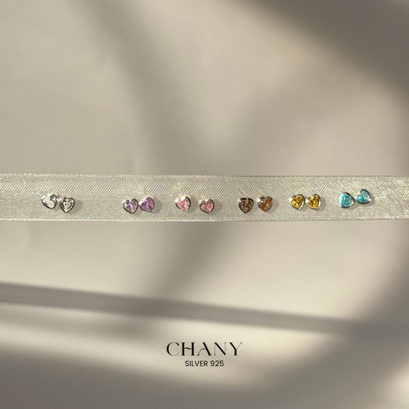CHANY LOVELY HEARTS EARRINGS ต่างหูเงินแท้ทรงรูปหัวใจ