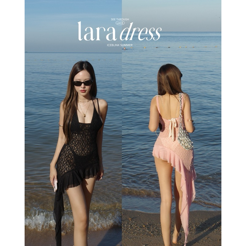 ICEBLINK | Lara dress เดรสสั้นซีทรูปล่อยปลายข้าง (ไม่รวมบิกินี่)