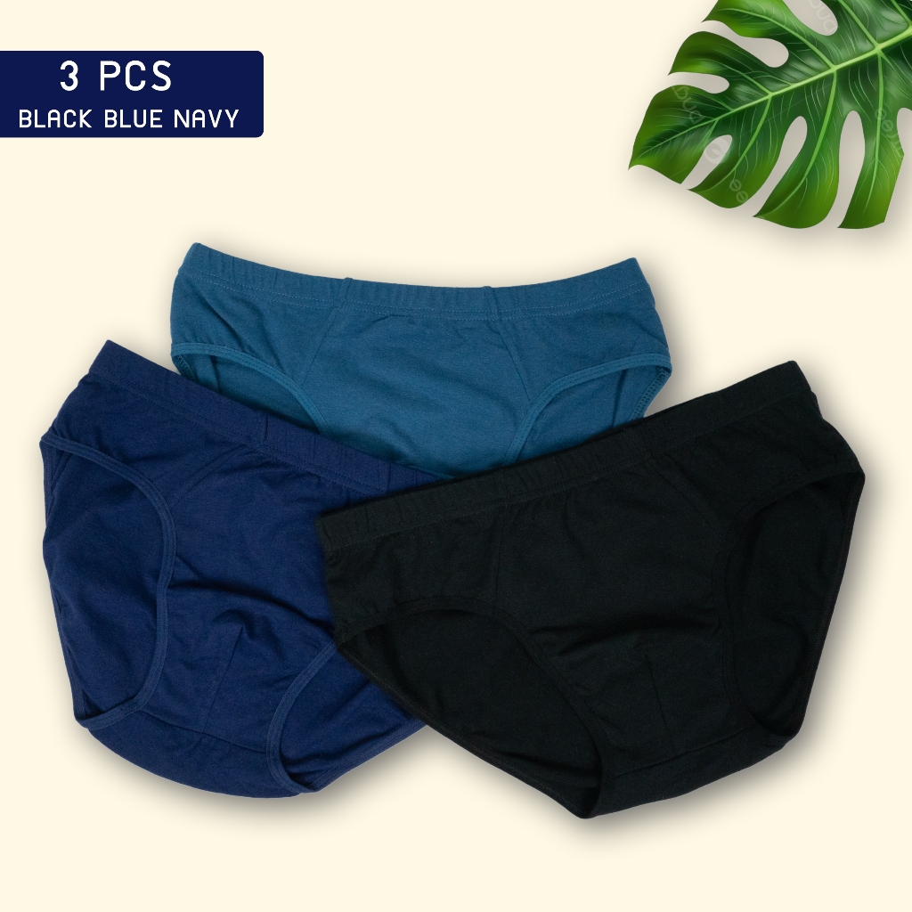 กางเกงในชาย พรีเมี่ยม 100%Cotton เซ็ท 3 ตัว | กางเกงใน กกน