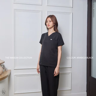 everydayscrub.bkk | ชุดสครับแพทย์ (Ver.2) สี Arabica Black☕️ (เสื้อพร้อมกางเกง)
