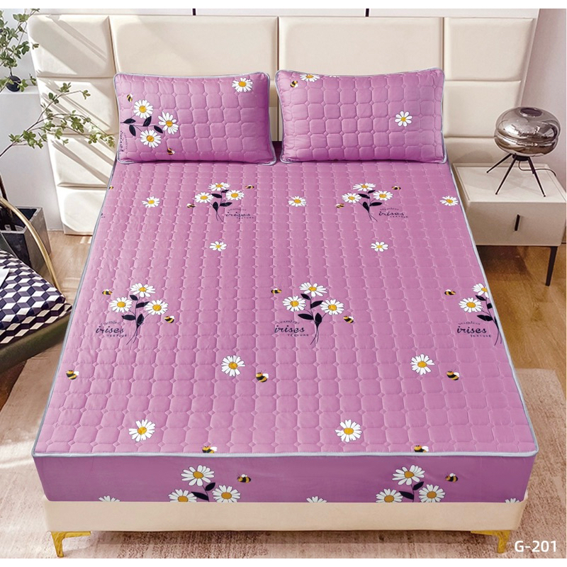 ผ้าปูที่นอนเสริมใยนุ่ม(เนื้อผ้า3ชั้น) หนานุ่ม มีลายให้เลือกหลากหลาย - รูปที่ 4