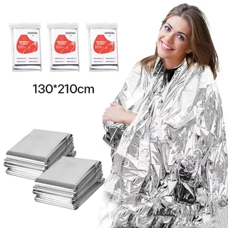 ผ้าห่มอวกาศ ผ้าห่มฉุกเฉิน ขนาด210X130cm แผ่นสะท้อนแสง emergency rescue blanket เทคโนโลยีจาก ผ้าห่มฉุกเฉินกันน้ำสำหรับกล