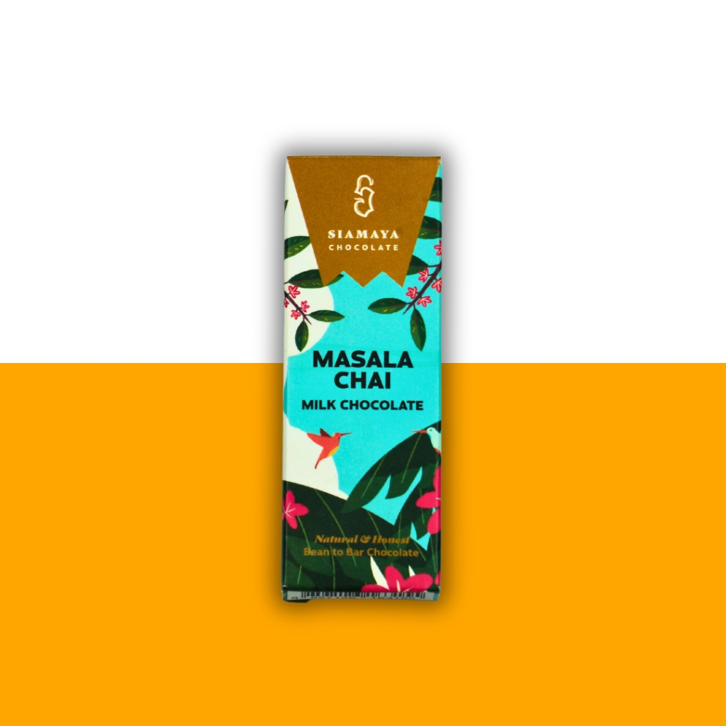 Milk Chocolate with Masala Chai 20g. / ช็อกโกเเลตนมชาอินเดีย 20กรัม Siamaya Chocolate