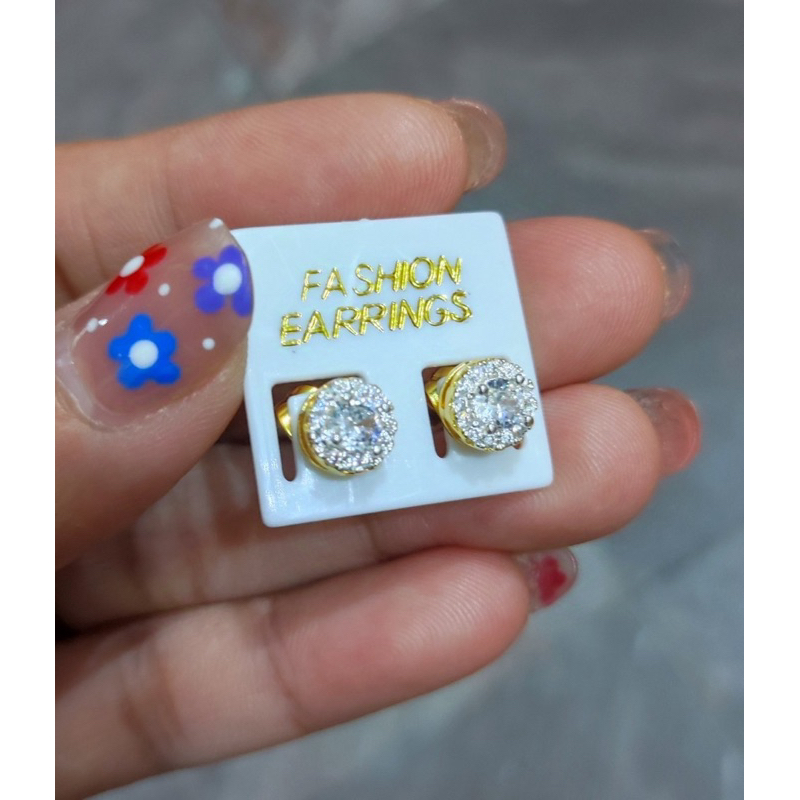 ต่างหูหุ้มทองฝังเพขรสวิส งานคุณภาพสินค้าไม่แพ้ไม่คัน งานสวยเหมือนจริง