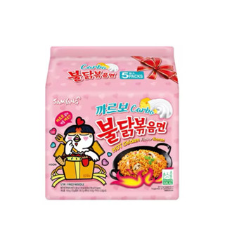 มาม่าเผ็ดเกาหลี คาโบนาร่า สีชมพู ขนมบ้านพี 5