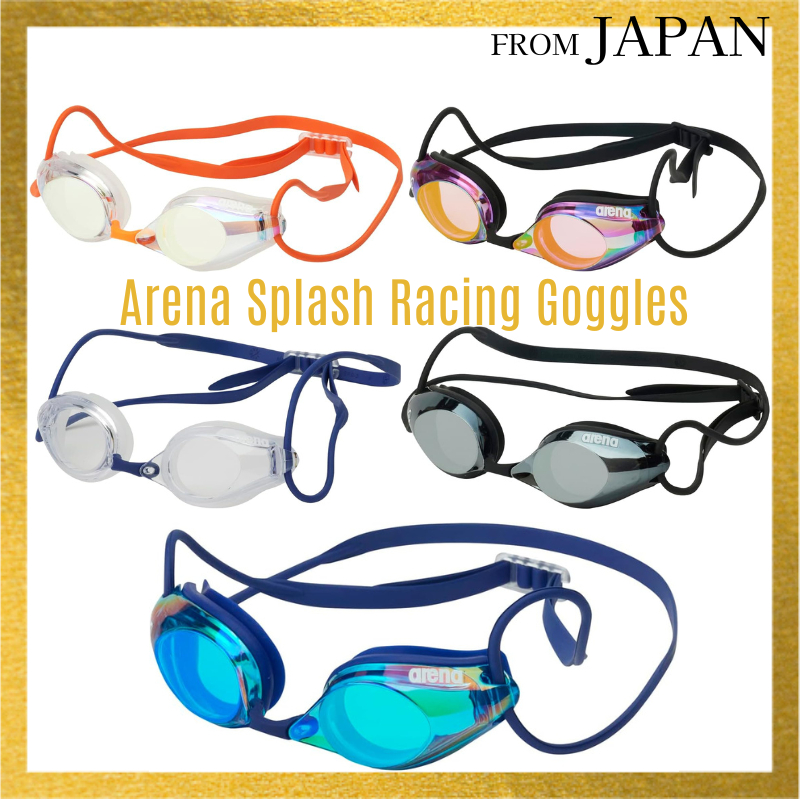 Arena Splash Racing Swimming Goggles for Unisex - Free Size with Anti-Fog Lens Direct from Japan