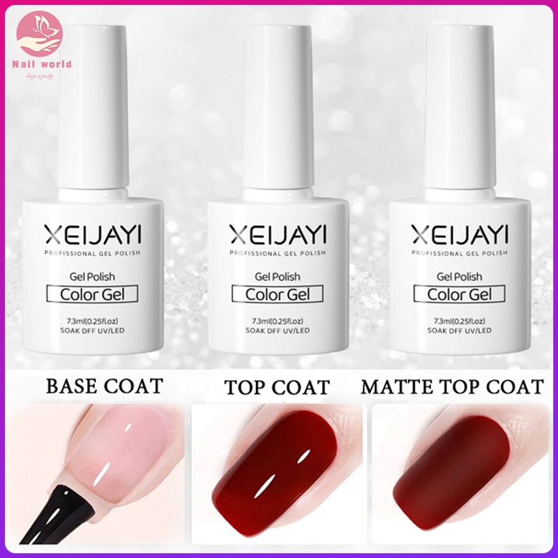 คลือบสีเจล Top Coat / Base Coat / Matte Top/กาวเสริมแรง / ชั้นปิดผนึกแบบเทมเปอร์ / แบบต้องอบ UV/LED ปริมาณ 7.3 ml
