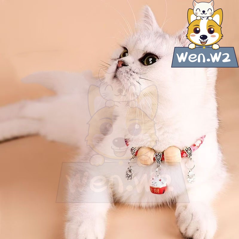 wen.W2 ปลอกคอสัตว์เลี้ยงพร้อมปลอกคอลูกแมวลูกแมวซาฟราซีนป้องกันหนอนจากแมลงผ้าคลุมสัตว์เลี้ยง
