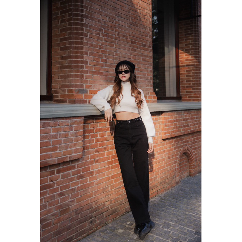 SW13 กางเกงยีนส์บุขนทรงขากระบอก (Minus Jeans) - รูปที่ 5