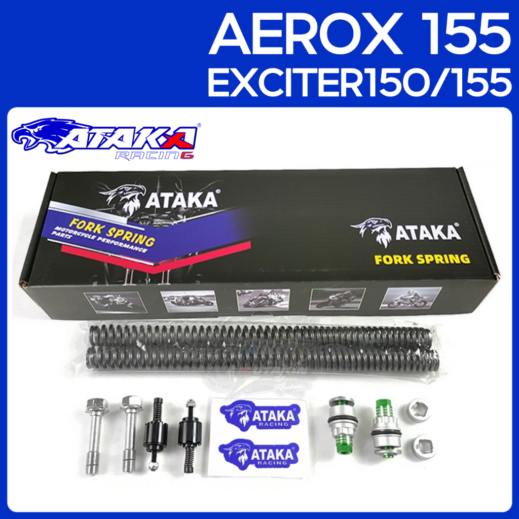 ATAKA สปริงโช๊คหน้าปรับได้ ชุดอัพเกรดโช้คหน้า สำหรับYAMAHA EXCITER150 EXCITER155VVA AEROX155 (FORK U
