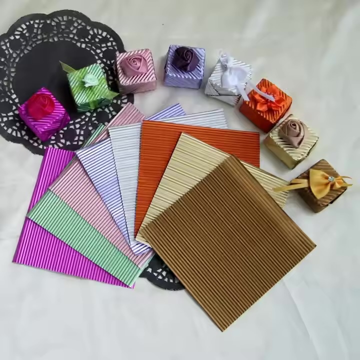 แผ่นฟอยล์ ลายลูกฟูก 9cm ห่อช็อคโกแลต แพค 25 แผ่น สีกึ่งด้าน Classic Premium Aluminium Foil Wrapper Candy Brownie